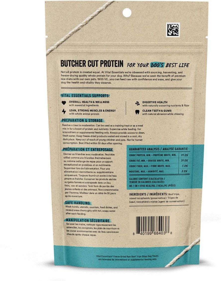 Vital Essentials Freeze-Dried Raw Beef Tripe Bites 2.3 oz - Happy Pet