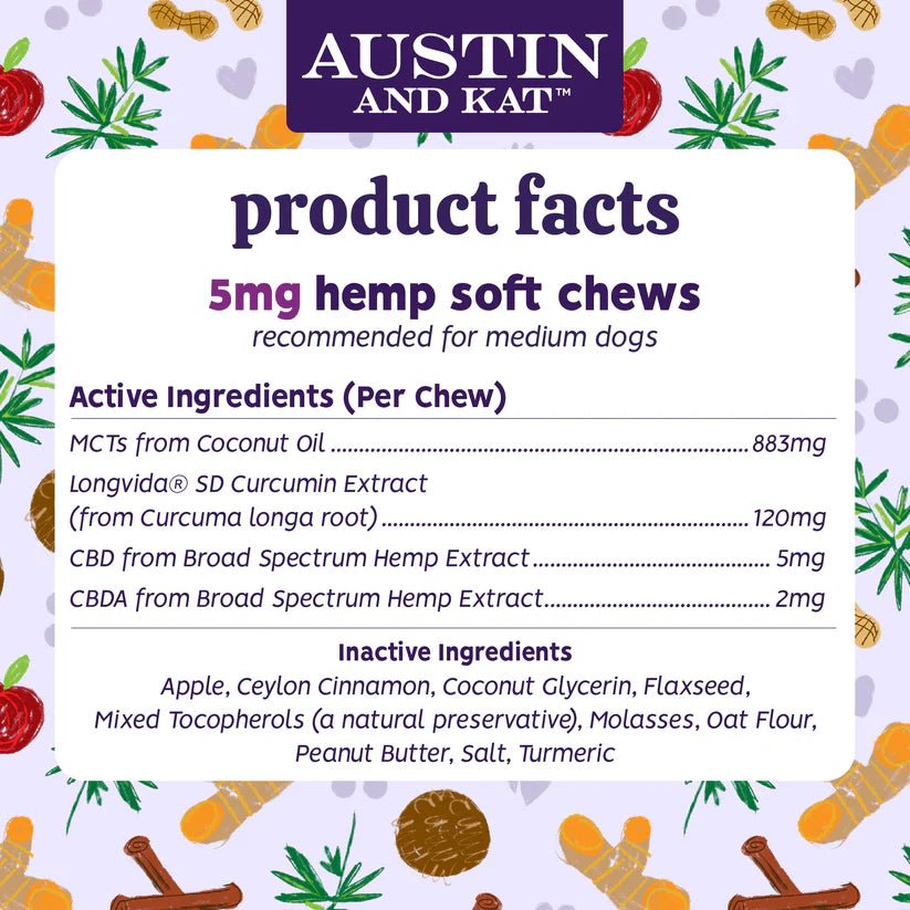 Austin and Kat CBD Chews 5mg 30 count - Happy Pet
