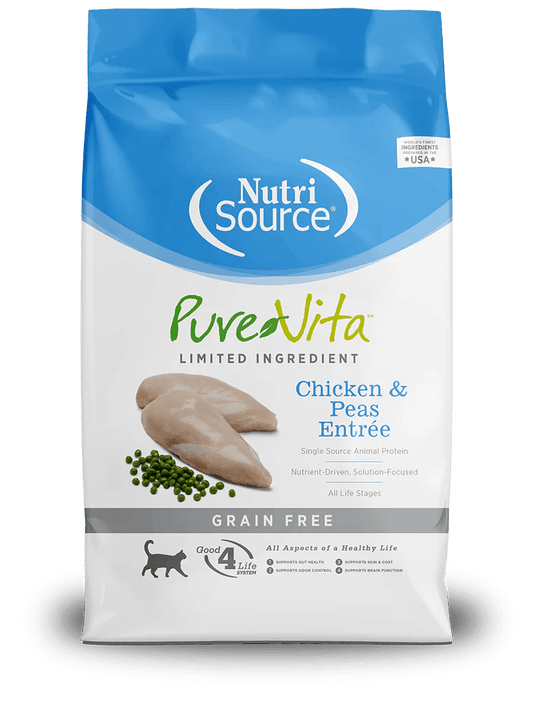NutriSource Pure Vita Cat Chicken & Peas Grain - Free 4 lbs - Happy Pet