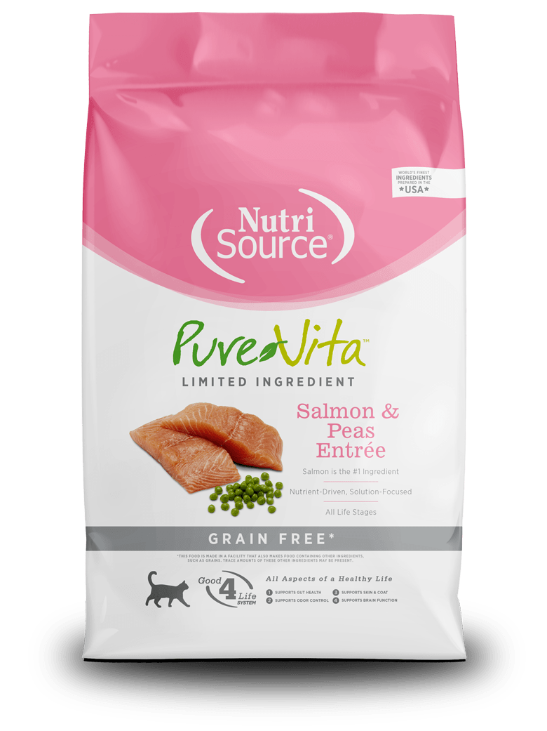 NutriSource Pure Vita Cat Salmon & Peas Grain - Free 4 lbs - Happy Pet