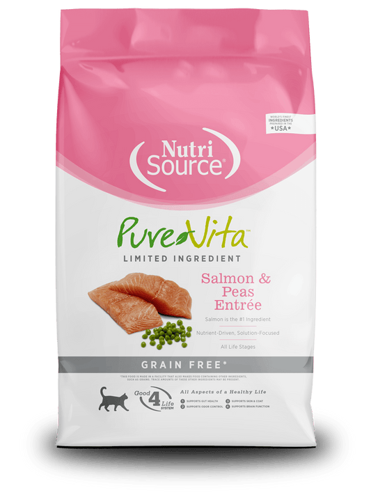 NutriSource Pure Vita Cat Salmon & Peas Grain - Free 4 lbs - Happy Pet