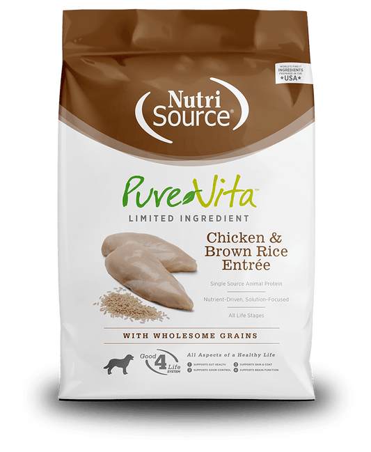 NutriSource Pure Vita Chicken & Brown Rice 4 lbs - Happy Pet