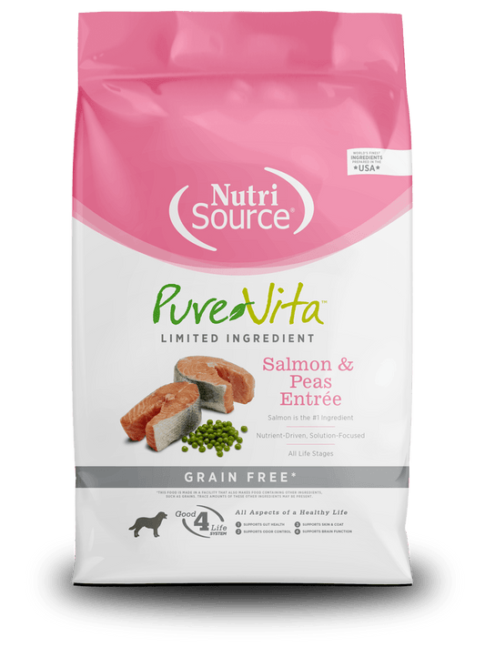 NutriSource Pure Vita Salmon & Peas Grain - Free 4 lbs - Happy Pet