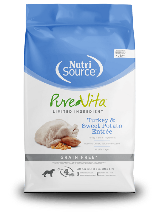 NutriSource Pure Vita Turkey & Sweet Potato Grain - Free 4 lbs - Happy Pet