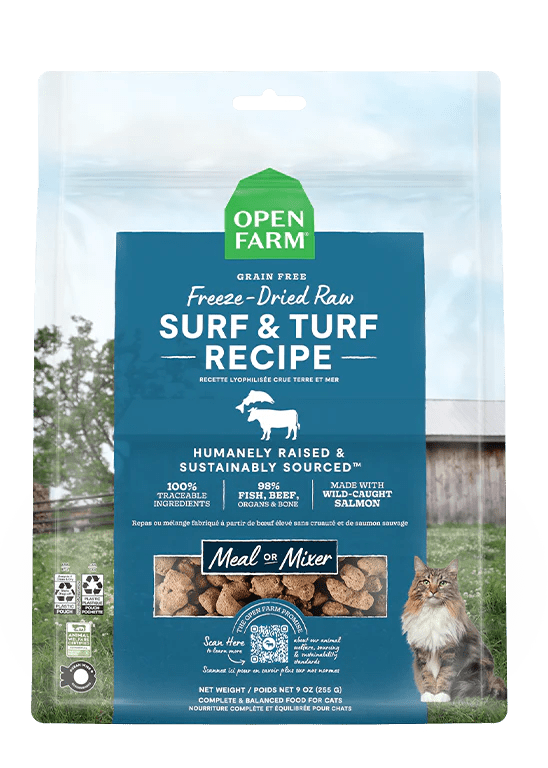 Open Farm Cat Freeze - Dried Raw Surf & Turf Grain - Free 3.5 oz - Happy Pet