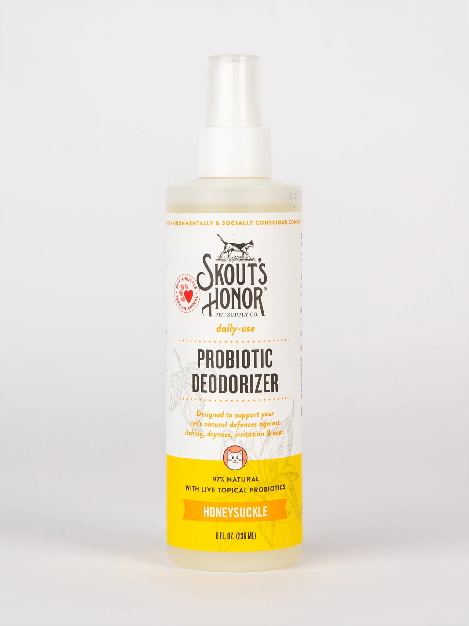Skout's Honor Probiotic Cat Deodorizer Honeysuckle 8 oz - Happy Pet