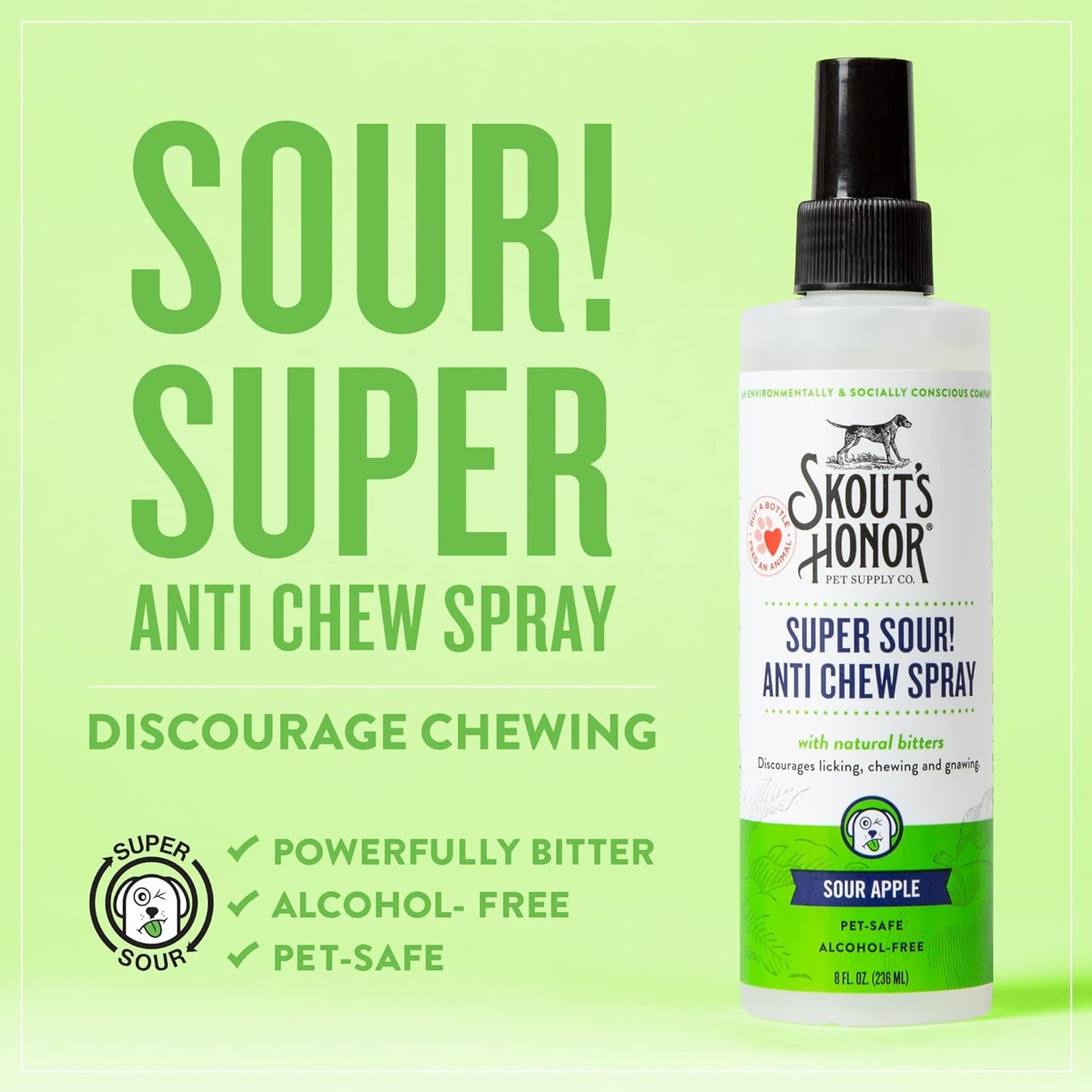 Skout's Honor Super Sour! Anti Chew Spray 8 oz - Happy Pet