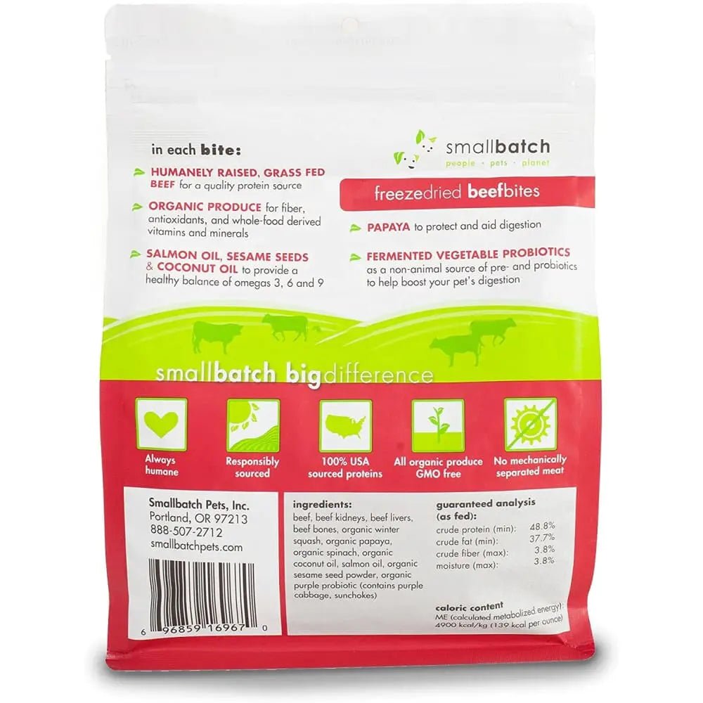 SmallBatch Freeze - Dried Beef Bites for Cats & Dogs 7 oz - Happy Pet