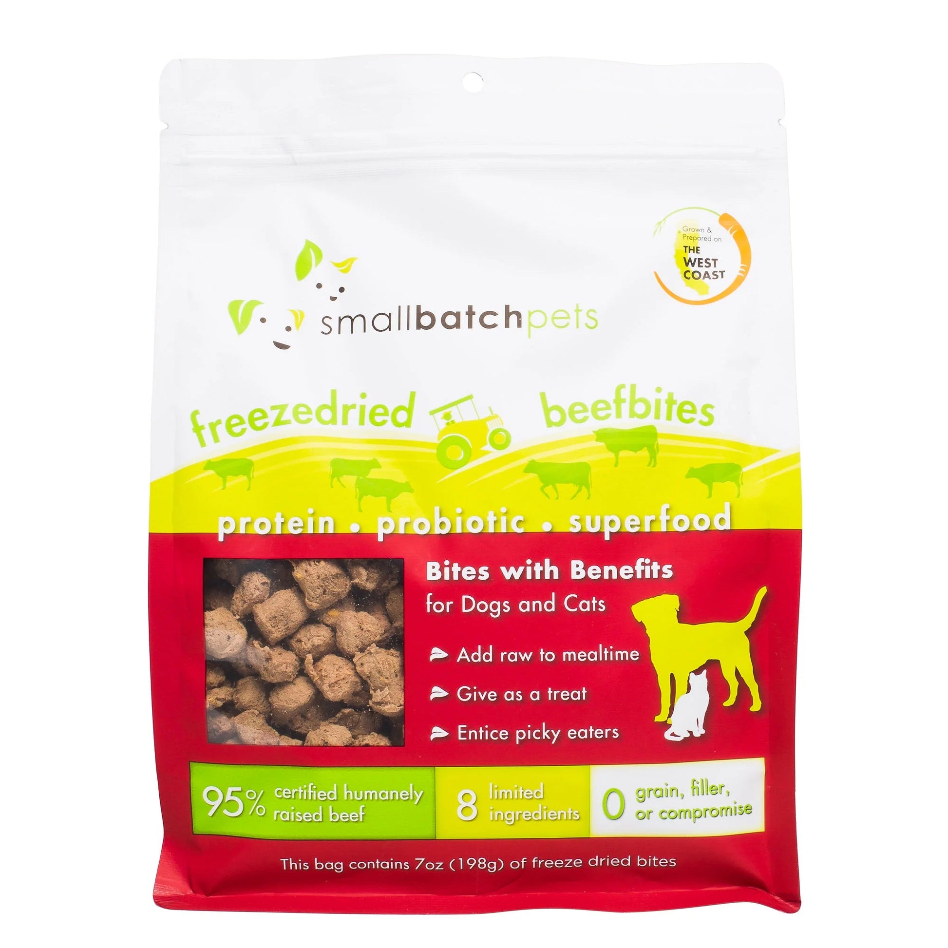 SmallBatch Freeze - Dried Beef Bites for Cats & Dogs 7 oz - Happy Pet